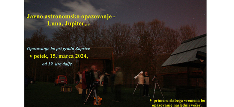 Javno astronomsko opazovanje na Zapricah