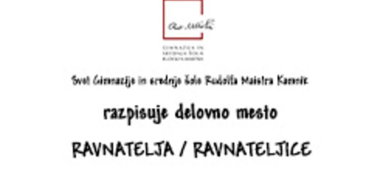 Razpis za ravnatelja/ravnateljico šole