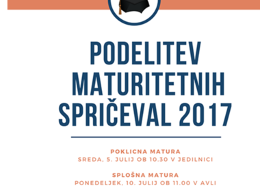 Simbolična fotografija za članek z naslovom: Podelitev maturitetnih spričeval