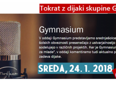 Simbolična fotografija za članek z naslovom: Naši dijaki gostje oddaje Gymnasium